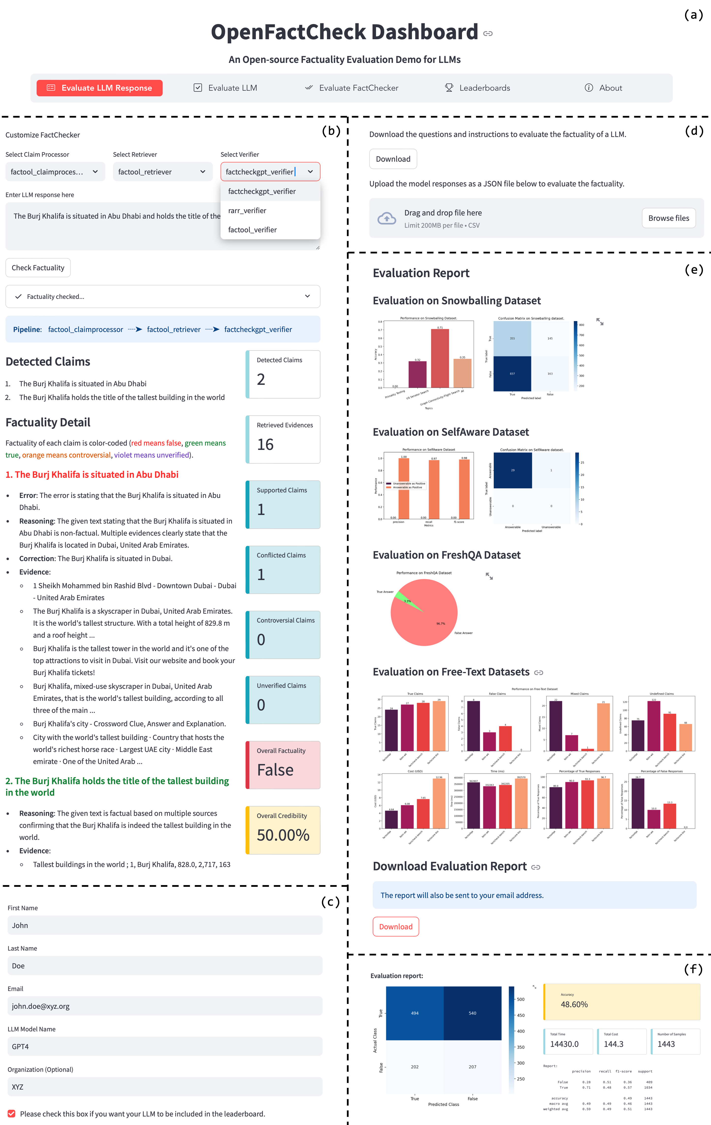 OpenFactCheck Web Interface